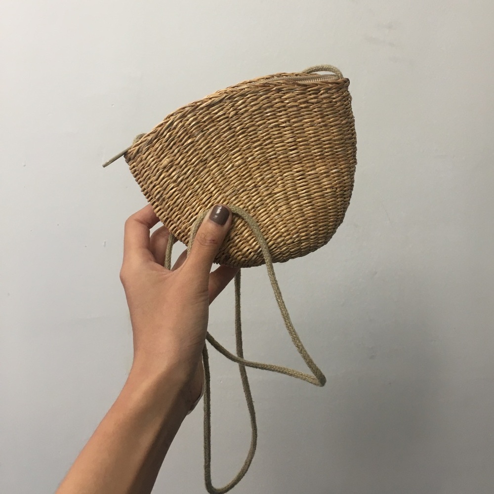 Straw wicker mini purse crossbody bag